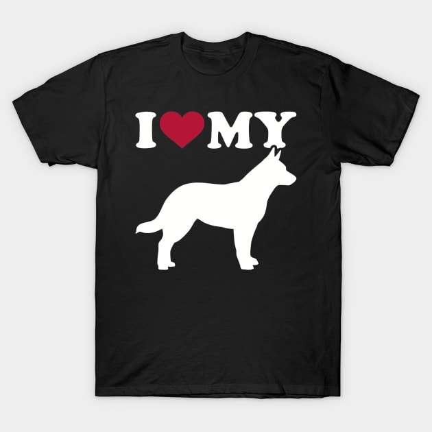 I love my Australian Cattle Dog silhouette T-Shirt by Designzz